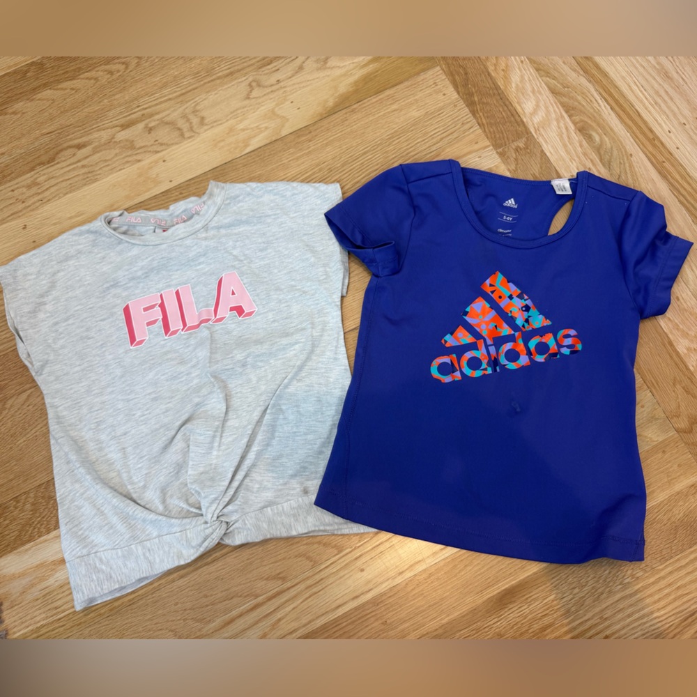 ADIDAS and FILA Girls' size 5 Climalite Tank and T shirt bundle